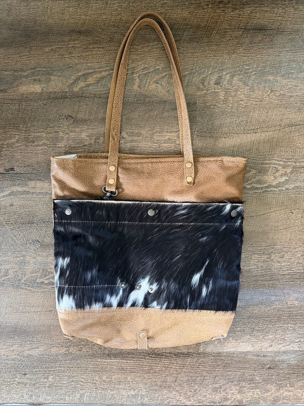 Myra Bag Cocoa Leather & Hair On Tote Bag